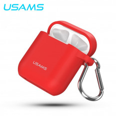 Силиконовый чехол для Apple наушников AirPods Usams (красный)