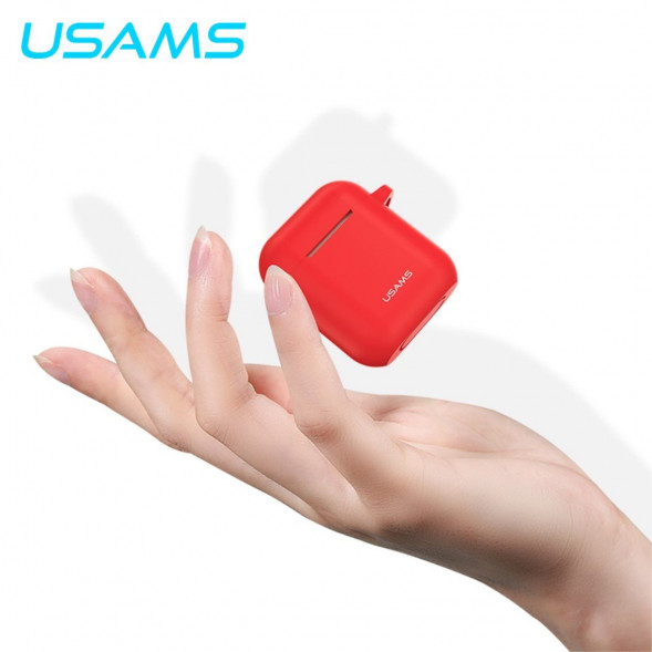 Силиконовый чехол для Apple наушников AirPods Usams (красный)
