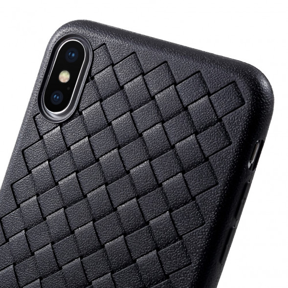 Плетеный чехол для iPhone XS Max (черный)