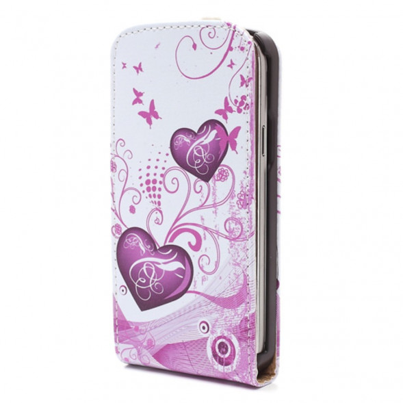 Чехол флип с рисунком для Samsung Galaxy S 4 mini i9190 (Два сердца)