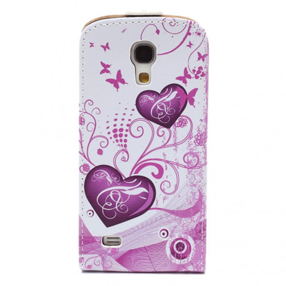 Чехол флип с рисунком для Samsung Galaxy S 4 mini i9190 (Два сердца)