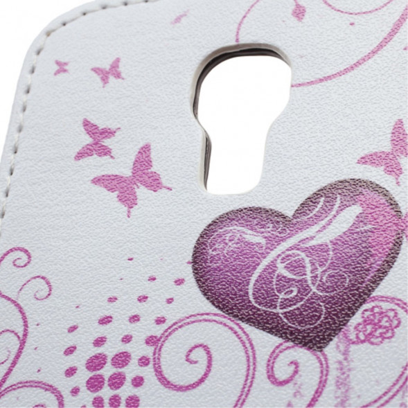 Чехол флип с рисунком для Samsung Galaxy S 4 mini i9190 (Два сердца)