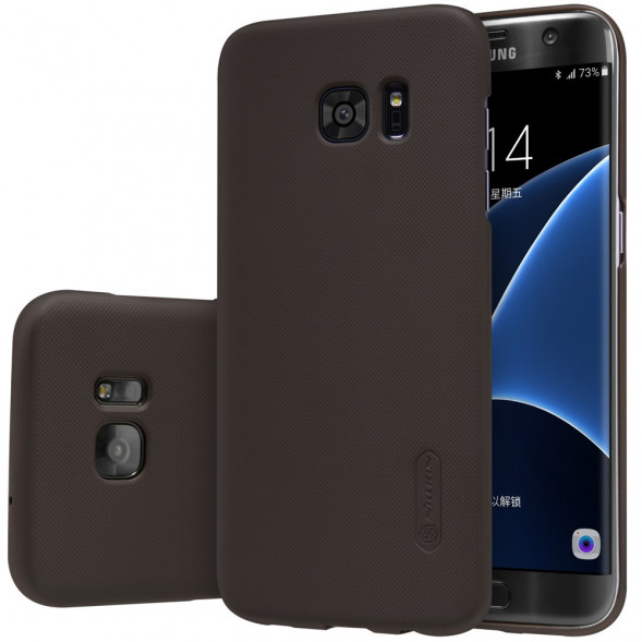 Пластиковый чехол накладка Nillkin для Samsung Galaxy S7 Edge G935 (Коричневый)