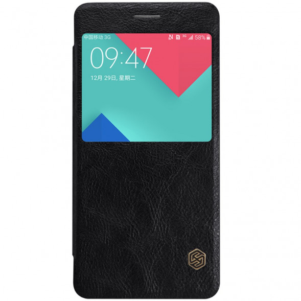 Чехол книжка с окном информации Nillkin для Samsung Galaxy A7 SM-A710F (2016 г.) (Черный)