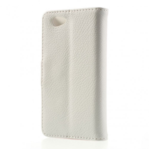 Чехол книжка с визитницей для Sony Xperia Z1 Compact D5503 (Белый)