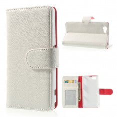 Чехол книжка с визитницей для Sony Xperia Z1 Compact D5503 (Белый)