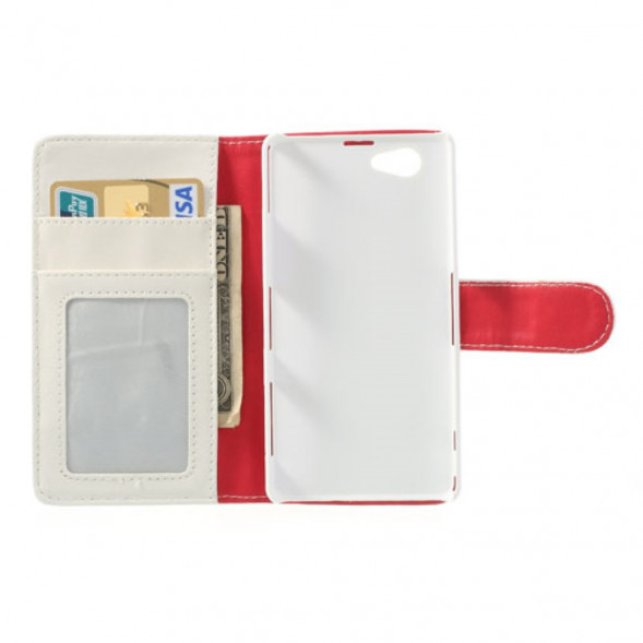 Чехол книжка с визитницей для Sony Xperia Z1 Compact D5503 (Белый)