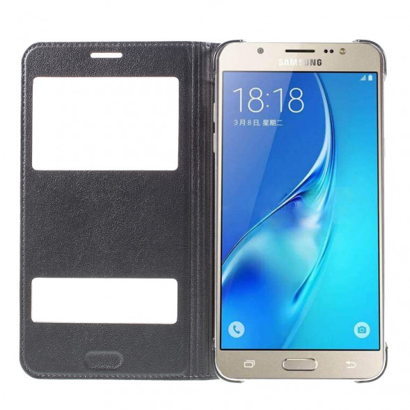 Чехол с окнами информации для Samsung Galaxy J7 (2016) SM-J710F (Серый)