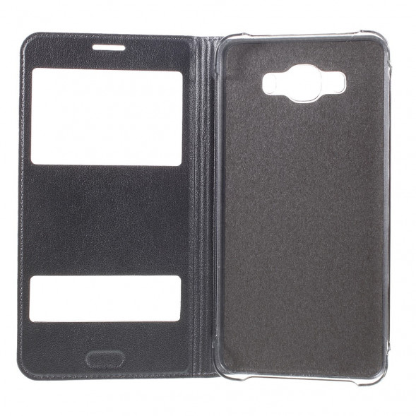 Чехол с окнами информации для Samsung Galaxy J7 (2016) SM-J710F (Серый)