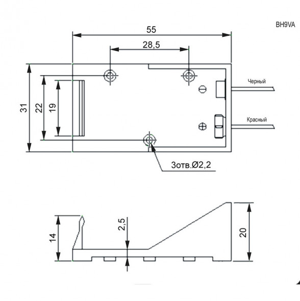BH9VA для кроны батарейный отсек на проводе