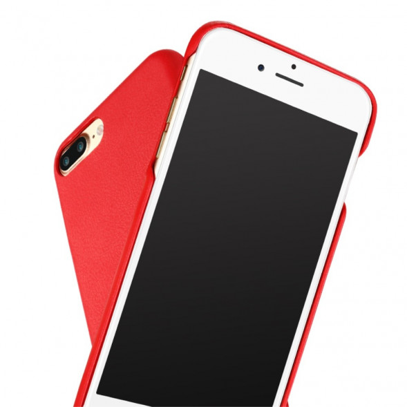 Кожаная накладка чехол LENUO для iPhone 7 Plus (Красный)