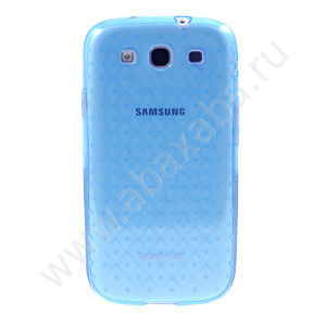 Чехол ромбиками для Samsung Galaxy S3 i9300 (синий)