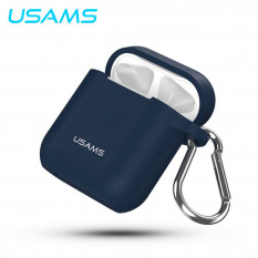 Силиконовый чехол для Apple наушников AirPods Usams (синий)
