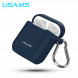 Силиконовый чехол для Apple наушников AirPods Usams (синий)