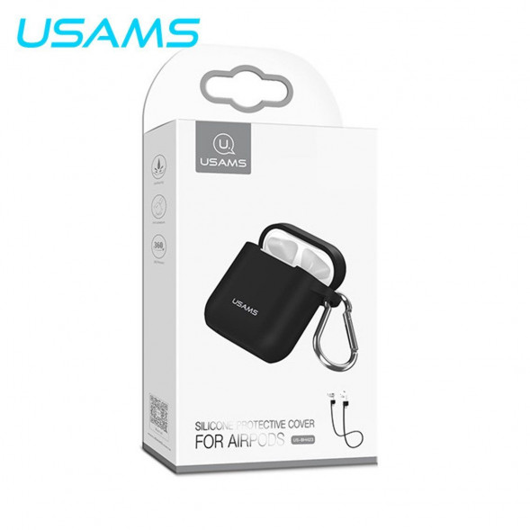 Силиконовый чехол для Apple наушников AirPods Usams (синий)