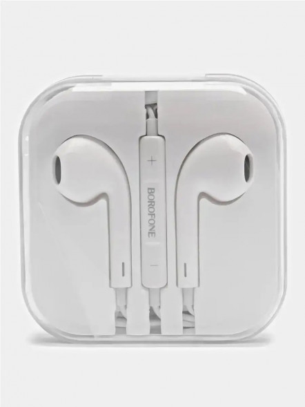Проводные наушники Borofone BM80 3.5mm Jack, микрофоном, длина 1.2 м (белые)