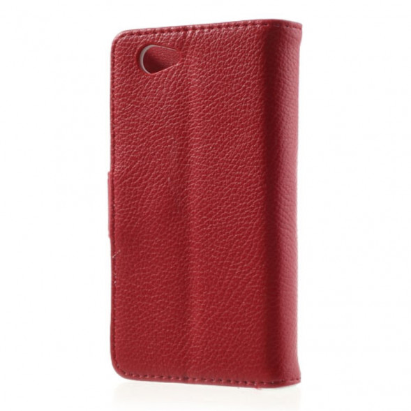 Чехол книжка с визитницей для Sony Xperia Z1 Compact D5503 (Красный)