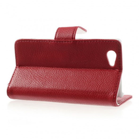 Чехол книжка с визитницей для Sony Xperia Z1 Compact D5503 (Красный)