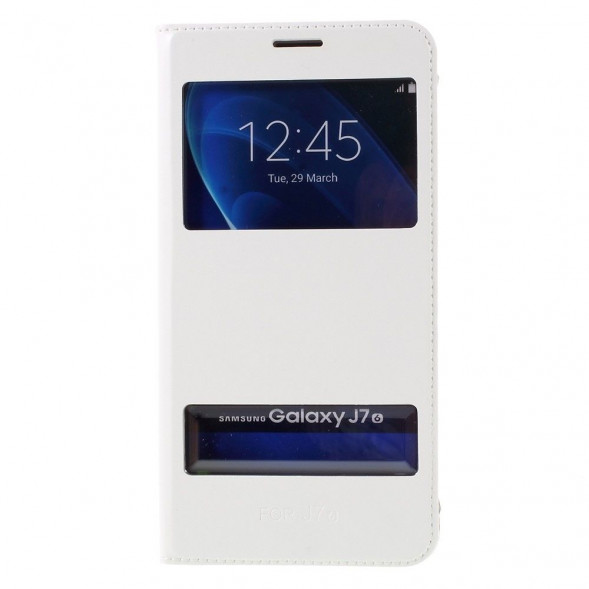 Чехол с окнами информации для Samsung Galaxy J7 (2016) SM-J710F (Белый)