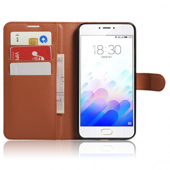 Чехол с визитницей для Meizu M3 / M3s mini (коричневый)