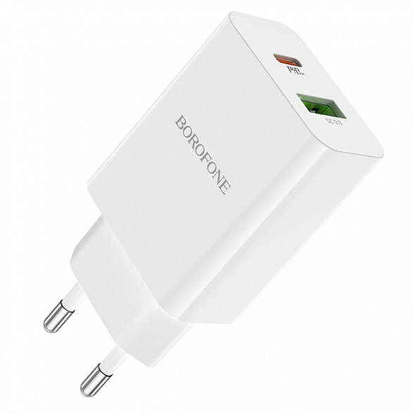 Зарядное устройство Borofone BA56A Lavida 1xUSB 1хType-C QC3.0 PD 20W (белый)
