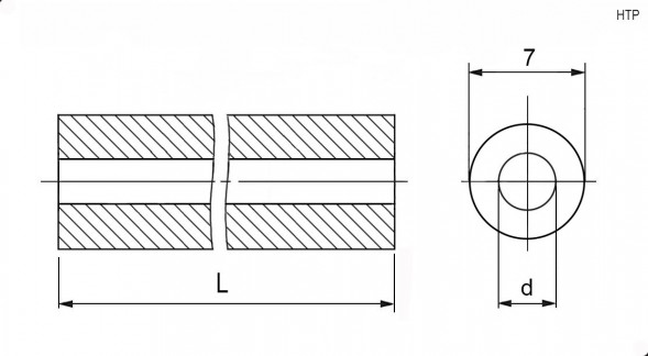 ф7-3x5 Втулка пластмассовая 8 мм для печатной платы (10 штук)