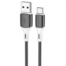 Кабель USB Type-С Borofone BX79 1м, 2.4A, усиленная силикагелевая оболочка (черный+белый)