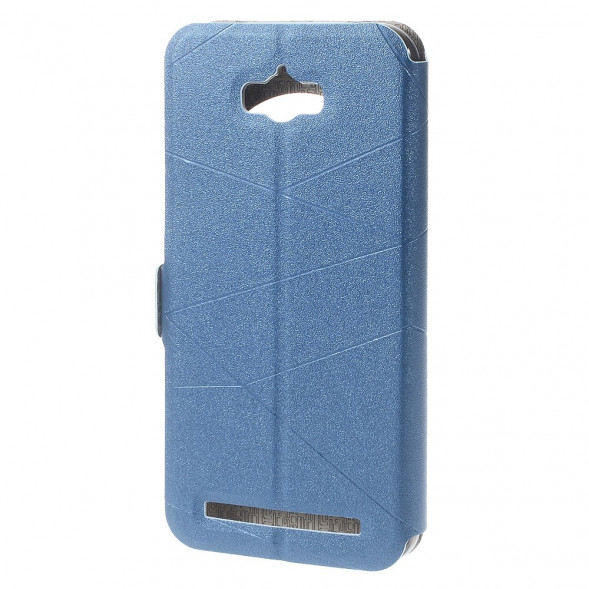 Чехол книжка с окном информации для Asus Zenfone Max (ZC550KL) (Голубой)