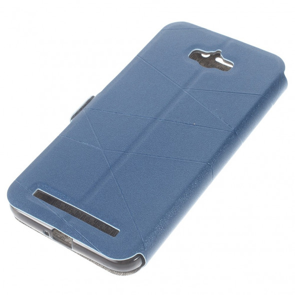 Чехол книжка с окном информации для Asus Zenfone Max (ZC550KL) (Голубой)