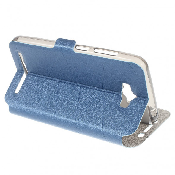 Чехол книжка с окном информации для Asus Zenfone Max (ZC550KL) (Голубой)