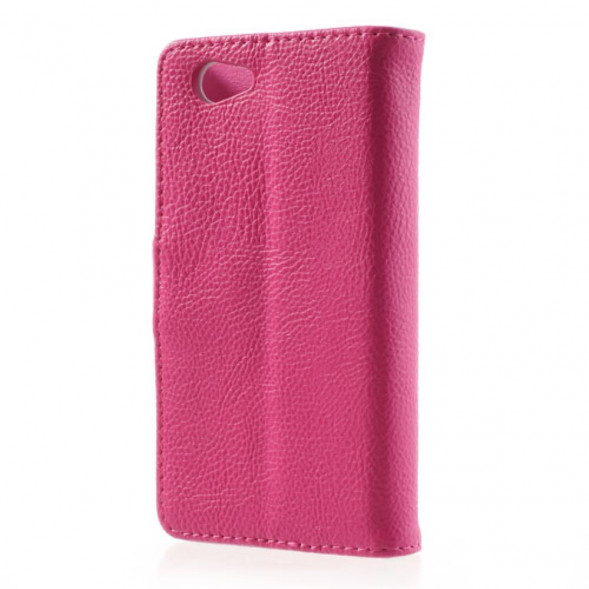 Чехол книжка с визитницей для Sony Xperia Z1 Compact D5503 (Малиновый)