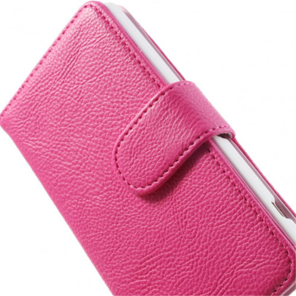 Чехол книжка с визитницей для Sony Xperia Z1 Compact D5503 (Малиновый)