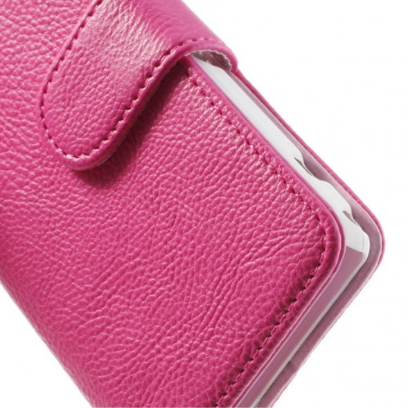 Чехол книжка с визитницей для Sony Xperia Z1 Compact D5503 (Малиновый)