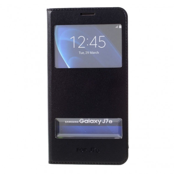 Чехол с окнами информации для Samsung Galaxy J7 (2016) SM-J710F (Черный)