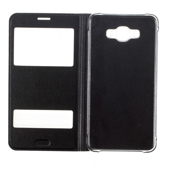 Чехол с окнами информации для Samsung Galaxy J7 (2016) SM-J710F (Черный)