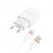 Зарядное Borofone BA20A Sharp 1xUSB, 2.1А + кабель MicroUSB 1м (белый)