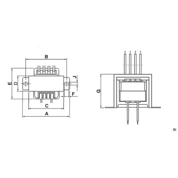 EI28*15 220v to 2x12v 1W Трансформатор питания 220 В 50 Гц