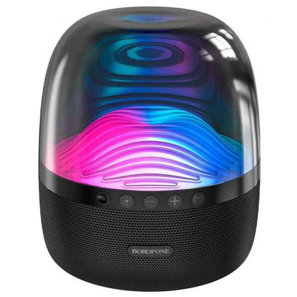 Bluetooth колонка Borofone BP8 Glazed, BT 5.0, 2x5W, AUX, microSD, LED (черный)