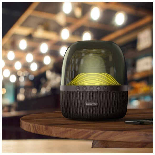 Bluetooth колонка Borofone BP8 Glazed, BT 5.0, 2x5W, AUX, microSD, LED (черный)