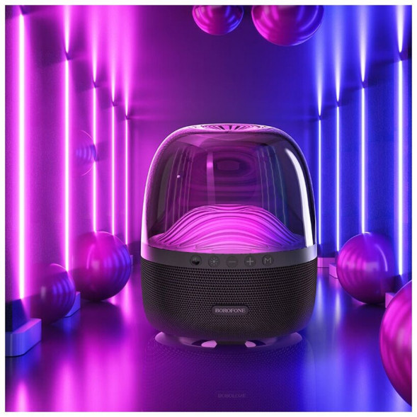 Bluetooth колонка Borofone BP8 Glazed, BT 5.0, 2x5W, AUX, microSD, LED (черный)