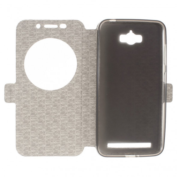 Чехол книжка с окном информации для Asus Zenfone Max (ZC550KL) (Красный)