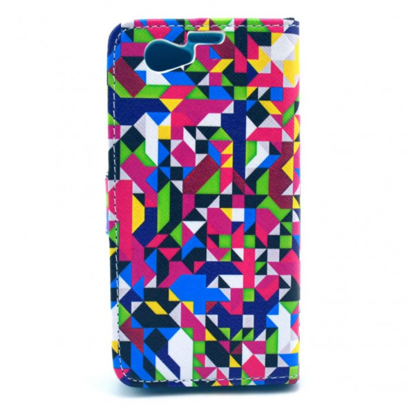 Чехол книжка с рисунком для Sony Xperia Z1 Compact D5503 (Геометрические фигуры)