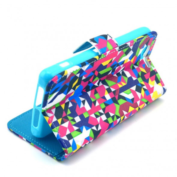 Чехол книжка с рисунком для Sony Xperia Z1 Compact D5503 (Геометрические фигуры)