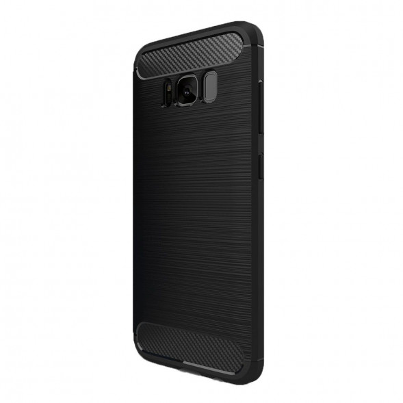 Чехол накладка Carbon Fibre для Samsung Galaxy S8 (черный)