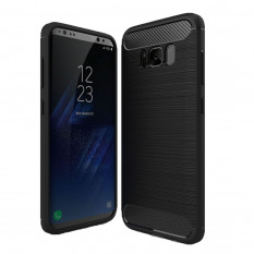 Чехол накладка Carbon Fibre для Samsung Galaxy S8 (черный)