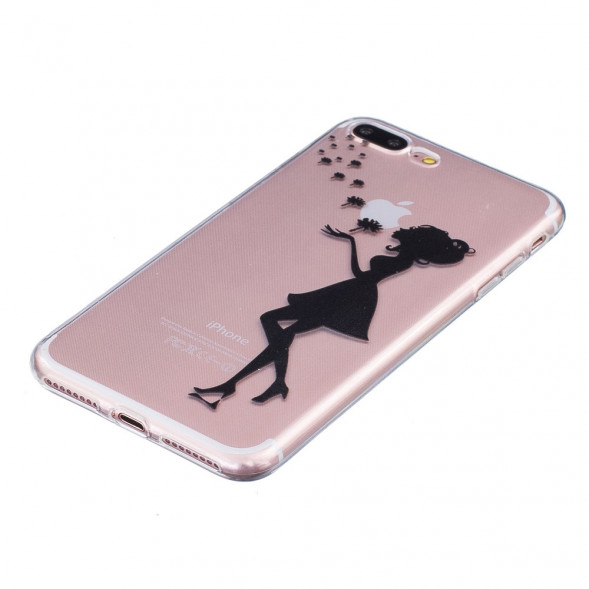 Силиконовый чехол для iPhone 8 Plus, 7 Plus (Девушка)