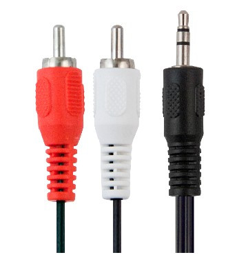 Кабель AUX Jack 3,5mm - 2xRCA Atcom АТ1009 1.5м круглый (чёрный)
