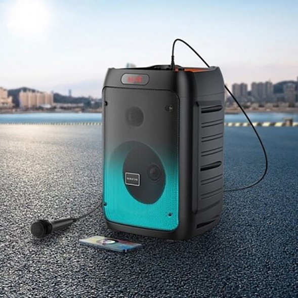 Портативная колонка Borofone BP10 Fireworks караоке с микрофоном (черный)