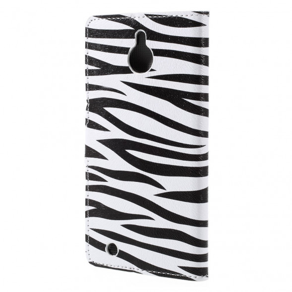 Чехол книжка с рисунком для Microsoft Lumia 850 (Зебра)
