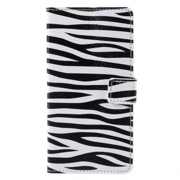 Чехол книжка с рисунком для Microsoft Lumia 850 (Зебра)
